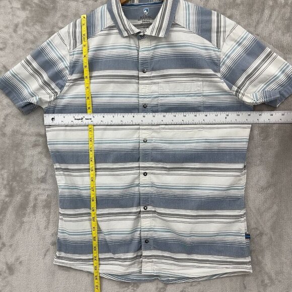 Kuhl Intriguer Shirt Snap Front Short Sleeve Striped Hiking Shirt - Picture 13 of 13
